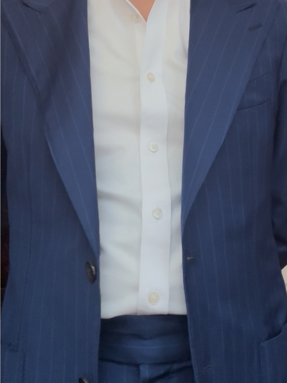 Men's Navy Pinstripe Suit Jacket - Tailored Business Style
